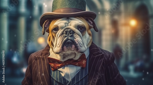 Generative AI. Picture a well-dressed bulldog in a tailored suit