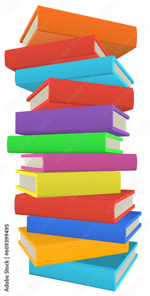 A stack or pile of library or education books illustration