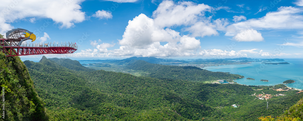 panoramic view of langkawi island from sky bridge, malaysia
