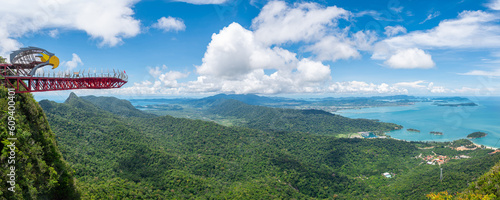 Obraz na płótnie panoramic view of langkawi island from sky bridge, malaysia w salonie