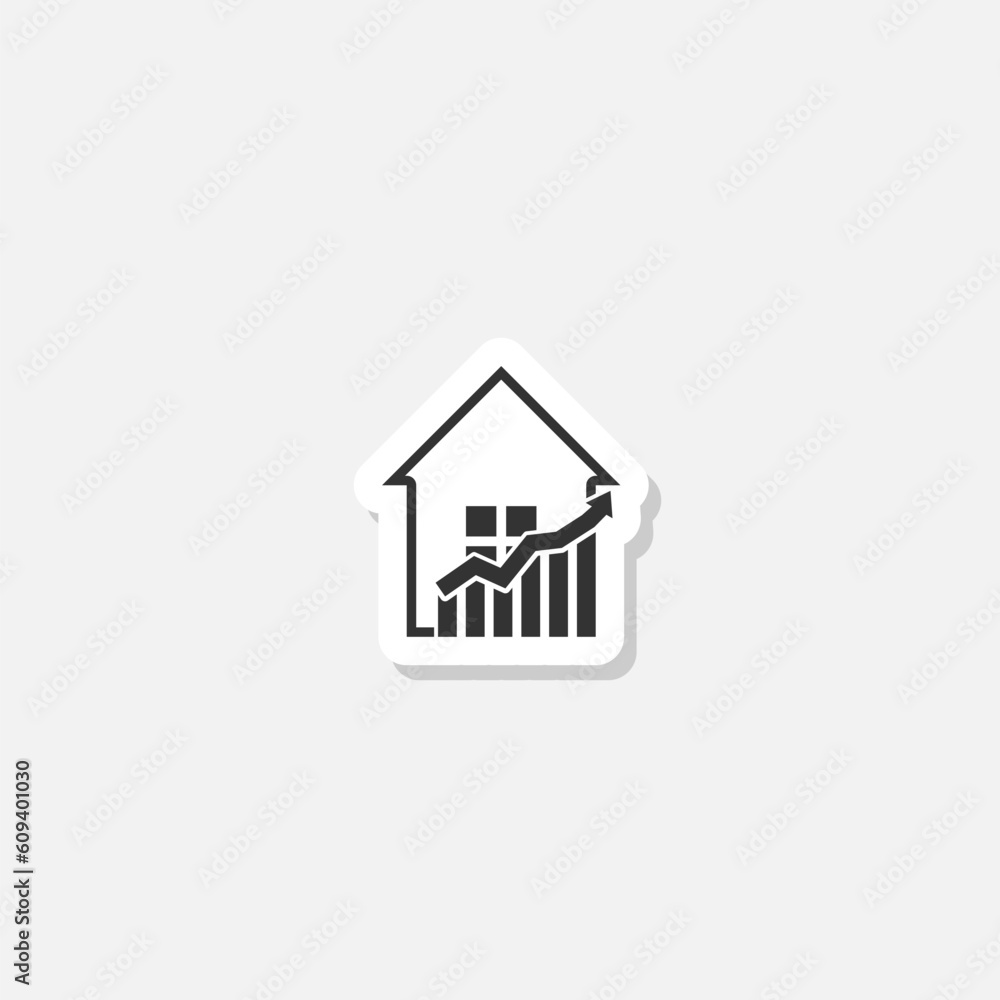 House price or value increase sticker icon House price or value increase sticker icon