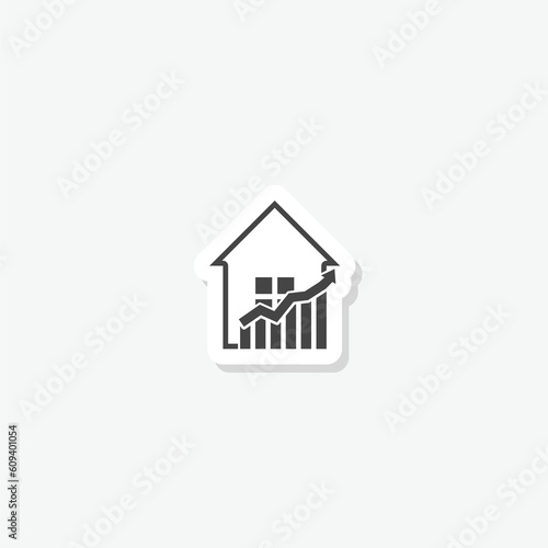 House price or value increase sticker icon