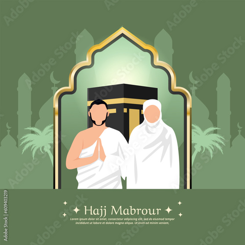 Hajj Mabrour Season and Eid al adha Islamic Artwork Template Design