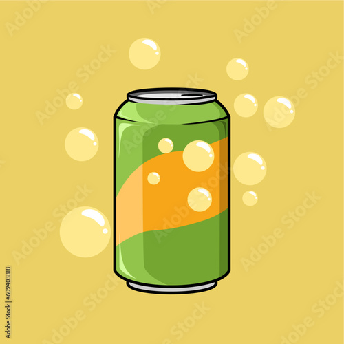 fizzy fresh orange flavored drink illustration