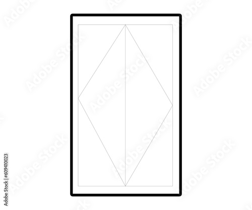 door window architectural drawing style with line symbol