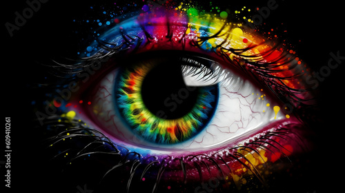 Rainbow eye. Generative ai.