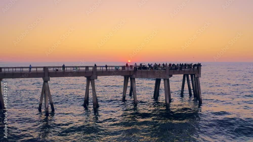 Fishing Pier at Sunrise Pan Left to Right Fishing Pier at Sunrise Pan Left to Right