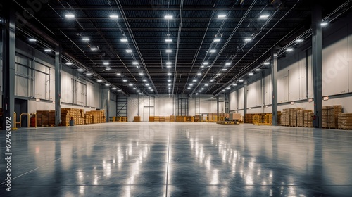 interior of an empty moder warehouse