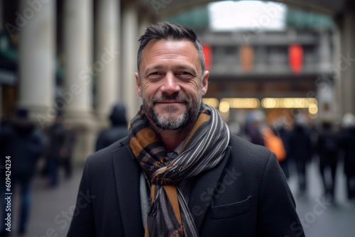 Portrait of handsome middle aged man in the city. Shallow depth of field. © Hanne Bauer