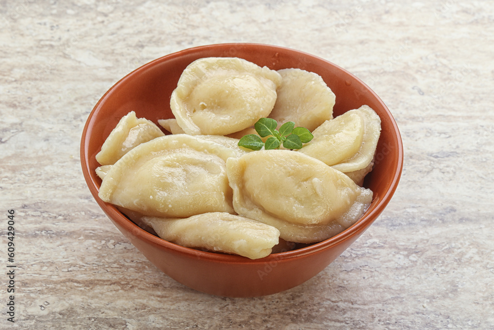 Russian traditional Vareniki - dumplings with potato Russian traditional Vareniki - dumplings with potato