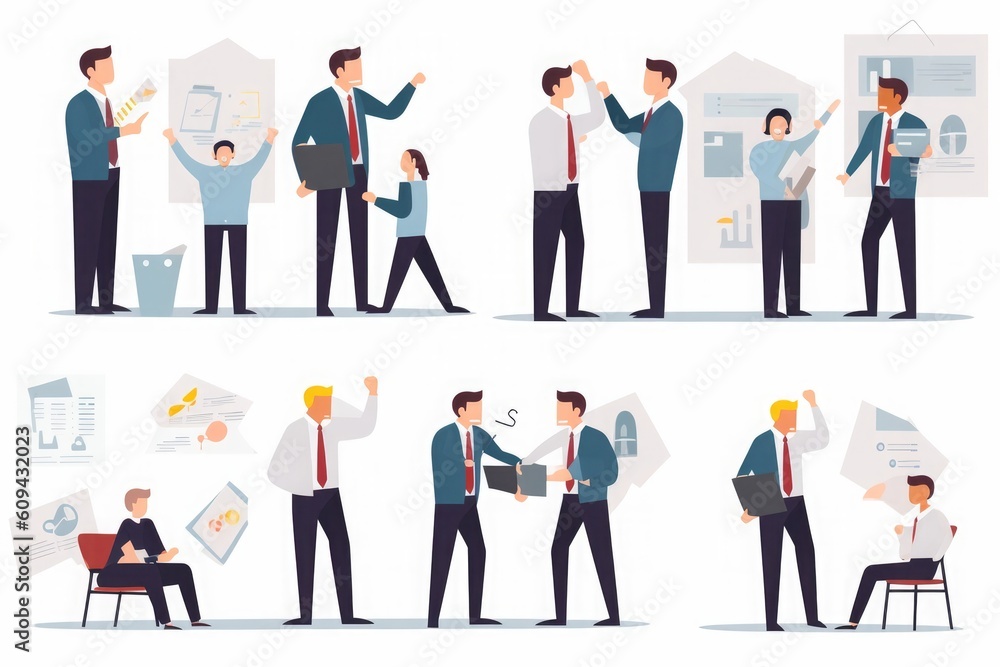 Communication, presentation, advertising. Set of business illustration Communication, presentation, advertising. Set of business illustration