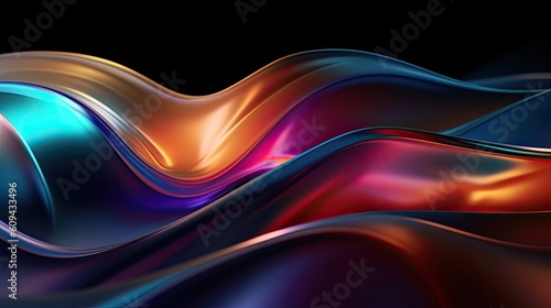 Abstract Colorful Wave in Black Background Wallpaper