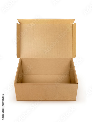 Open Empty Cardboard Box, transparent background