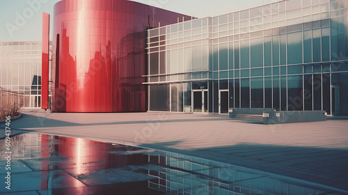 modern architecture in polaroid style created with Generative AI technology