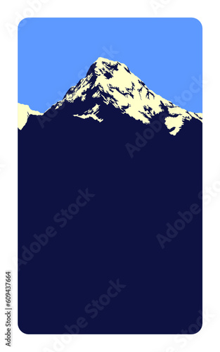 mount everest vector stock illustration. use for wall art illustration. decorative illustration
