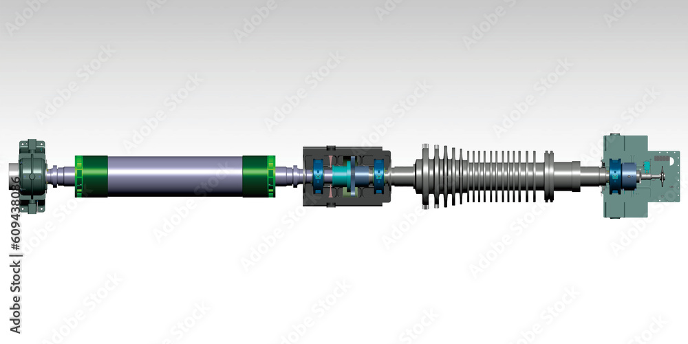 sensor vibration turbine 3D illustration sensor vibration turbine 3D illustration
