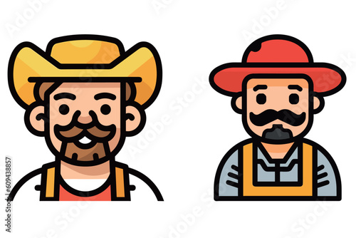 Cute farmer image vector material