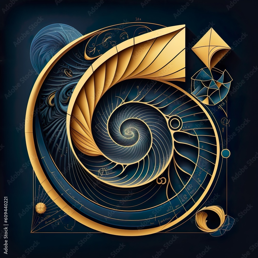 Obraz premium Fibonacci illustrations from Generative AI 