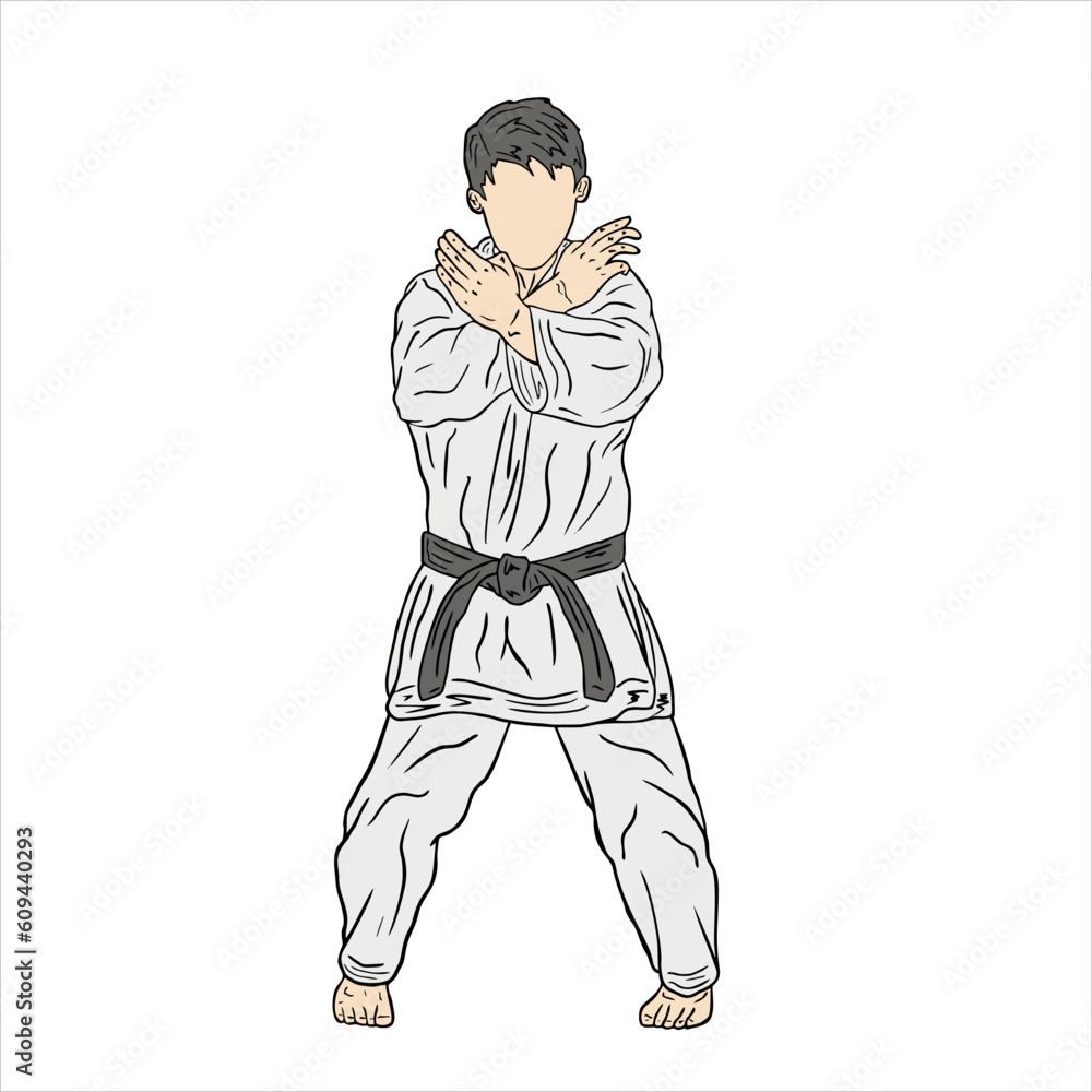 Fototapeta premium illustration of karate figter vector