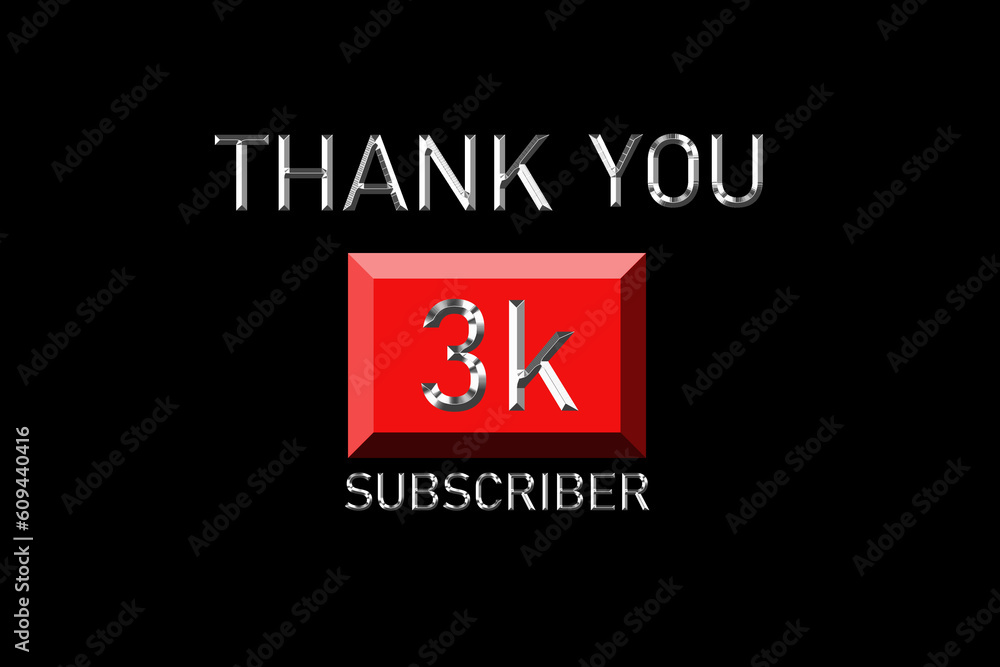 Fototapeta premium Thank you subscriber peoples, 3 k online social group, happy banner celebrate, Vector illustration