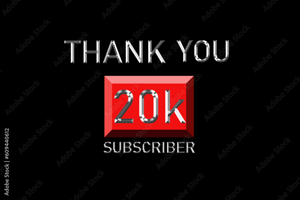 Thank you subscriber peoples, 20 k online social group, happy banner celebrate, Vector illustration Thank you subscriber peoples, 20 k online social group, happy banner celebrate, Vector illustration