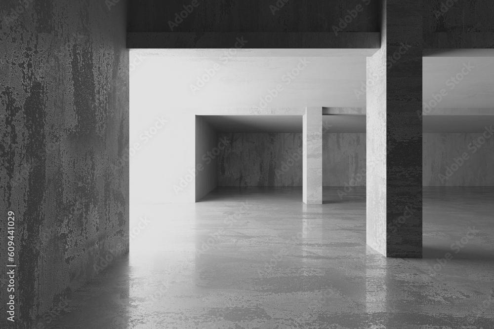 Abstract interior design concrete room. Architectural background Abstract interior design concrete room. Architectural background