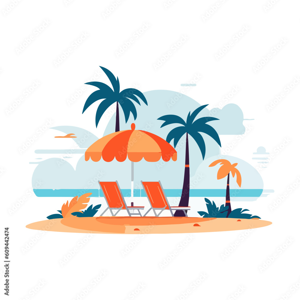 summer vacation vector for template or poster beach 