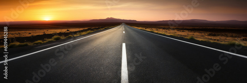 Wallpaper Mural An endless road at sunset, Generative AI Torontodigital.ca