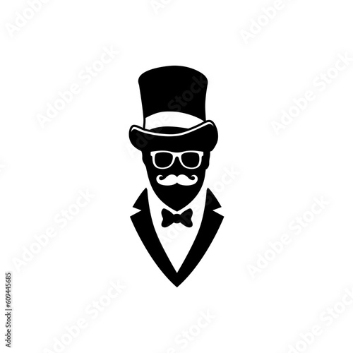 Man Suit mustache top hat tuxedo