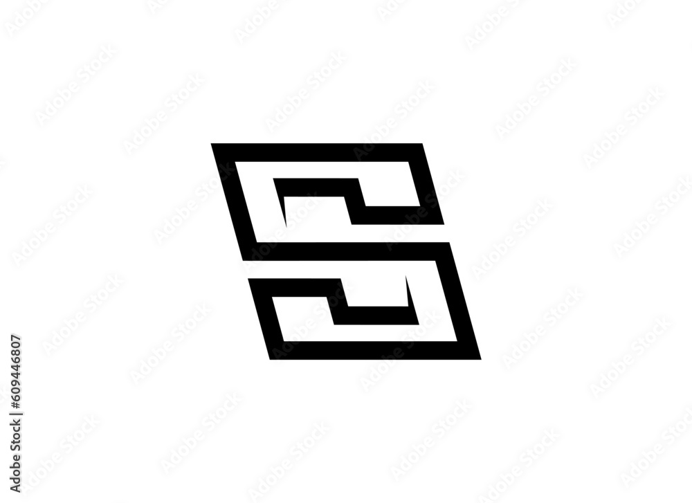 Abstract Initial Letter S Logo. Geometric Line Shapes Letter S Isolated on White Background. Suitable For Business and Branding Logos. Flat Design Vector Template Elements Abstract Initial Letter S Logo. Geometric Line Shapes Letter S Isolated on White Background. Suitable For Business and Branding Logos. Flat Design Vector Template Elements