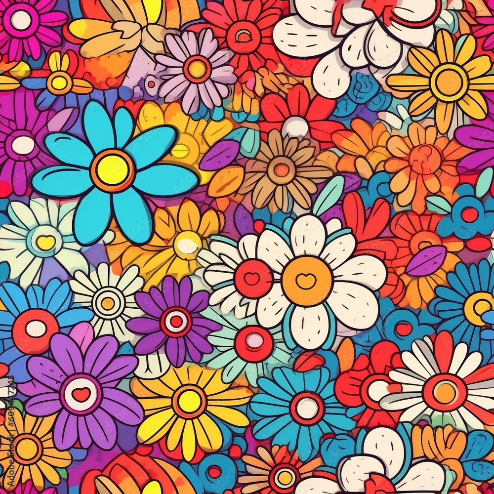 seamless pattern with flowers