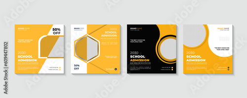 Back to school admission web banner template 