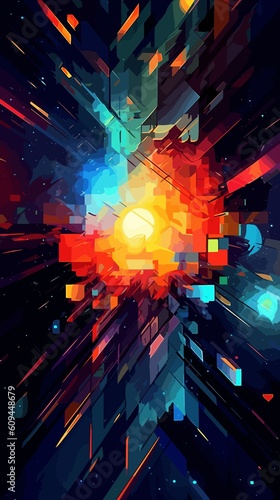 Vibrant Graphic Design Background with Forms and Colors.