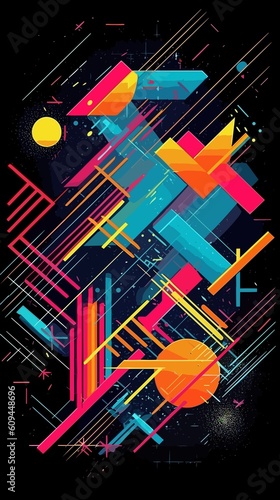 Colorful Chaos: Geometric Graphic Design Background.