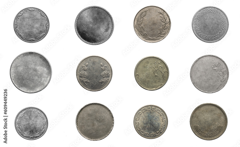 old empty silver coin on a transparent isolated background. png old empty silver coin on a transparent isolated background. png