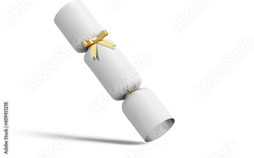 Billede på lærred White Blank Single Christmas Cracker Template 3D-Illustration