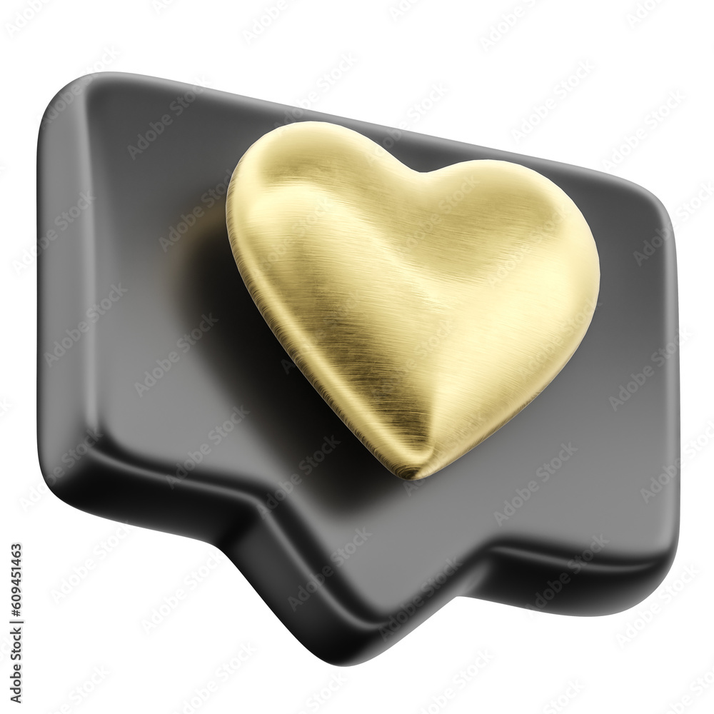 Black heart shaped button like 3d render Black heart shaped button like 3d render