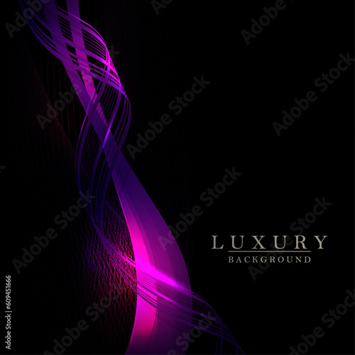 Isolated wavy pattern in purple color on a black background