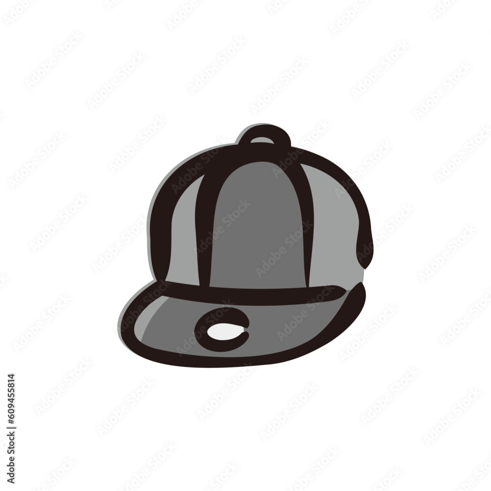 Fototapeta premium Baseball cap - Hip Hop icon/illustration (Hand-drawn line, colored version)