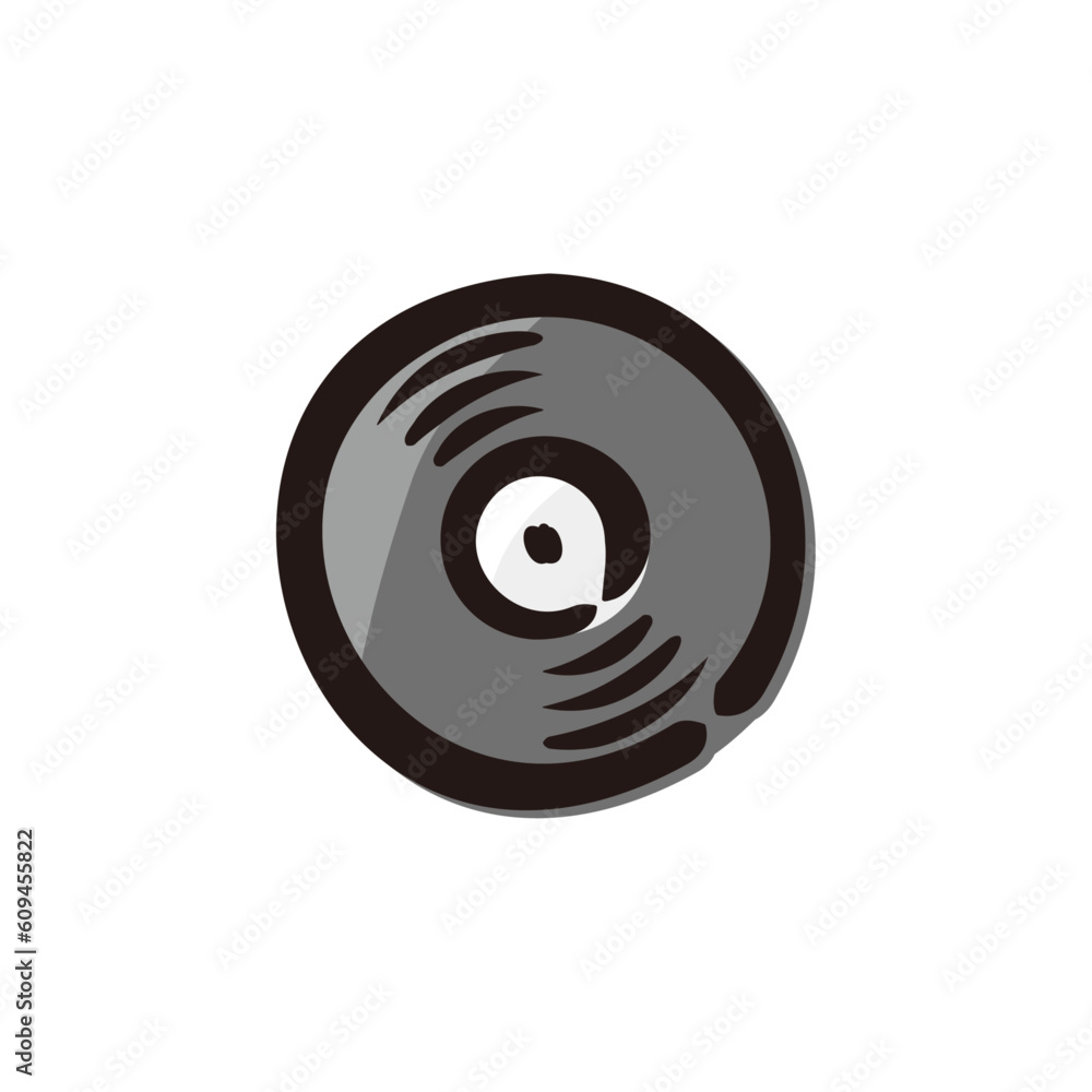 Vinyl record - Hip Hop icon/illustration (Hand-drawn line, colored version) Vinyl record - Hip Hop icon/illustration (Hand-drawn line, colored version)
