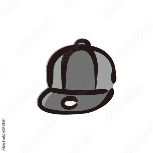 Baseball cap - Hip Hop icon/illustration (Hand-drawn line, colored version)