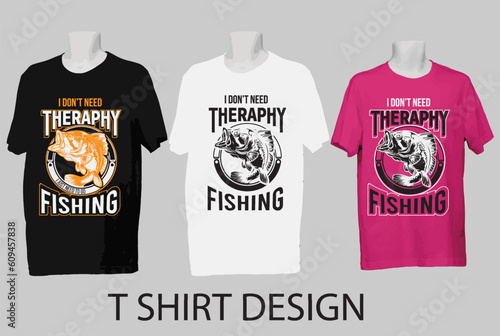 Fishing t shirt design template