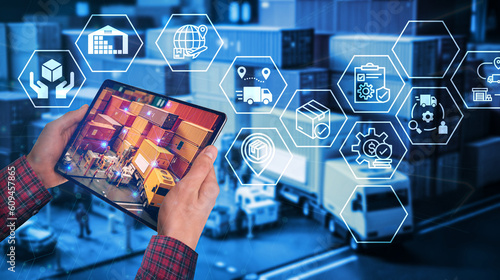 logistic management system using augmented reality technology to identify package picking and delivery . Future concept of supply chain and logistic business