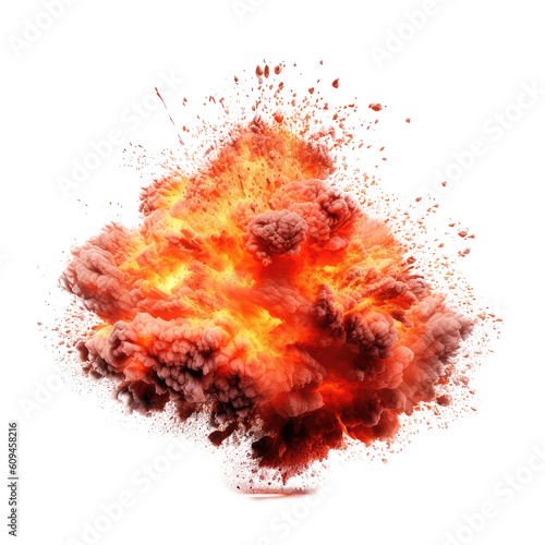 explosion fire isolated on white background