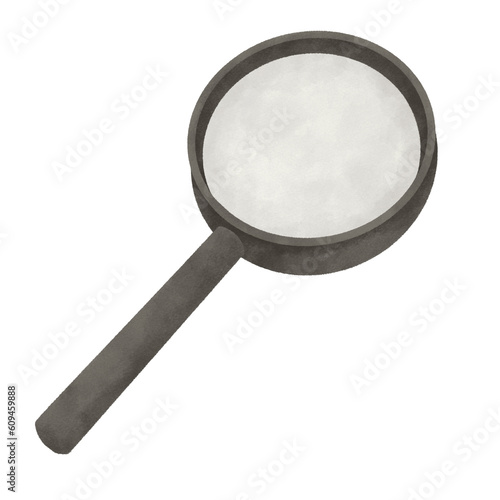 watercolor illustration of magnifying glass