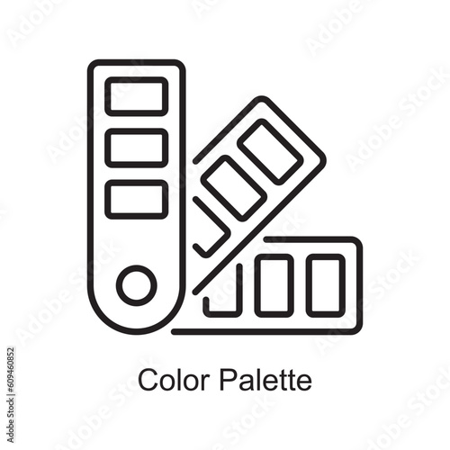 Color Palette Outline Icon Design illustration. Art and Crafts Symbol on White background EPS 10 File photo