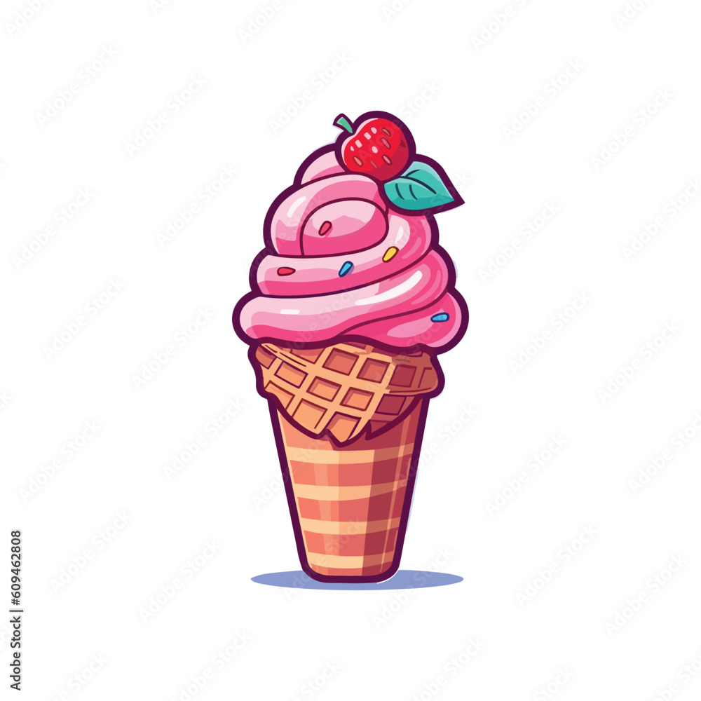 ice cream isolated Vector illustration for web design print.