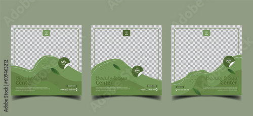 Beauty and spa salon center makeup social media web square banner flyer template design 