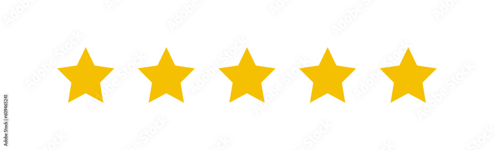 Fototapeta premium Product rating or customer review with gold stars flat vector icons for apps and websites. set of stars isolated on white background. Star icon. Stars in modern simple flat style vector