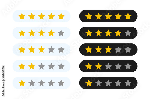 Product rating or customer review with gold stars flat vector icons for apps and websites. set of stars isolated on white background. Star icon. Stars in modern simple flat style vector